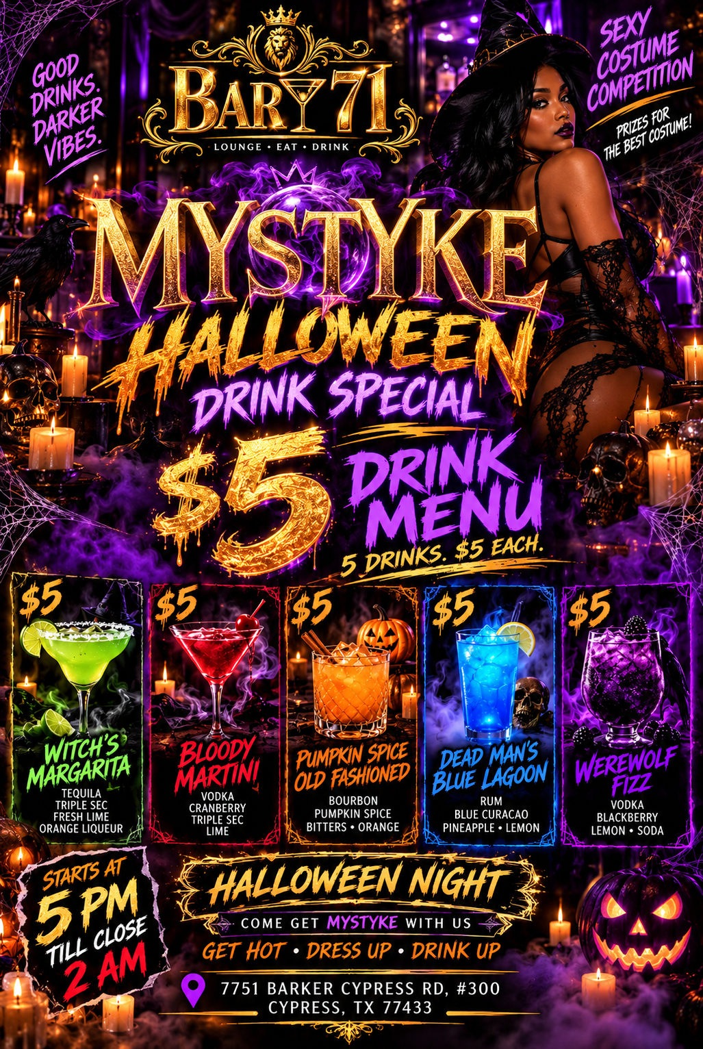 Mystyke Halloween party at Bar71 Cypress TX